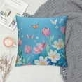 thumbnail image 2 of Nawypu Watercolor Tulips Throw Pillow Covers,Colorful Garden Flowers Butterflies Rustic Style Cushion Covers  for Office Set of ,Farmhouse Style Blue Print Pillowcases Outdoor Pillow Covers, 2 of 5