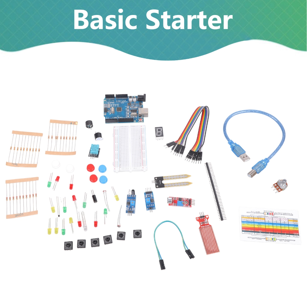 Handy-Portable Resistor for Starter Led Potentiometer Tact-Switch Pin Header Breadboard + Retail Box