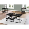 thumbnail image 3 of Monarch Specialties Table Set, 3pcs Set, Coffee, End, Side, Accent, Living Room, Metal, Laminate, Black Marble Look, Contemporary, Modern, 3 of 4