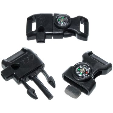 Paracords For Sale 10pcs Pack Black 5/8" Compass Flint Scraper Fire Starter Whistle Buckle Paracord Bracelets Kit