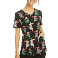 thumbnail image 6 of Scrubstar Women's "Christmas Creatures" V-Neck Print Scrub Top, 6 of 6