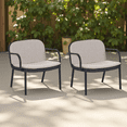 thumbnail image 2 of Tcbosik Set of 2 Modern Chairs with Cushion, Outdoor Club Chair, Accent Armchair for Patio, Garden, Backyard, Beige & Black, 2 of 11