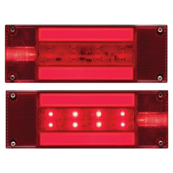 Optronics TLL170RK GloLight Red Low Profile Stud Mount LED Trailer Light Kit