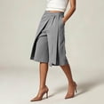 thumbnail image 6 of Wensltd Women Shorts Casual Lightweight Solid Color High Waist Knee Length Shorts Comfortable, 6 of 6