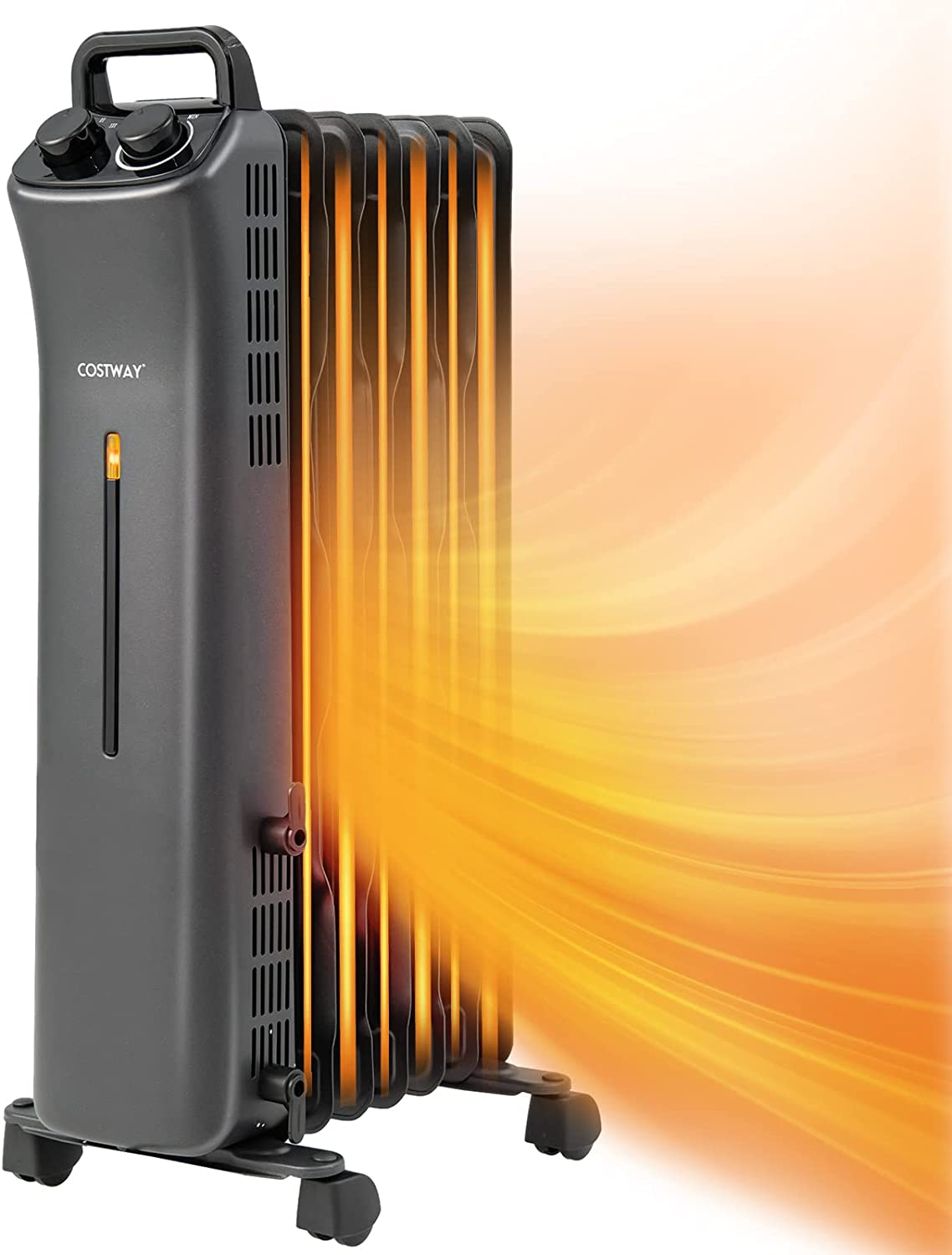 COSTWAY 1500W Oil Filled Radiator Heater, Electric Oil Radiant Heater w