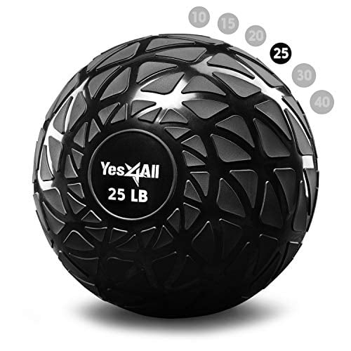 Slam Ball Yes4All Dynamic Dynamic Black, 11,3 kg (25 libras)