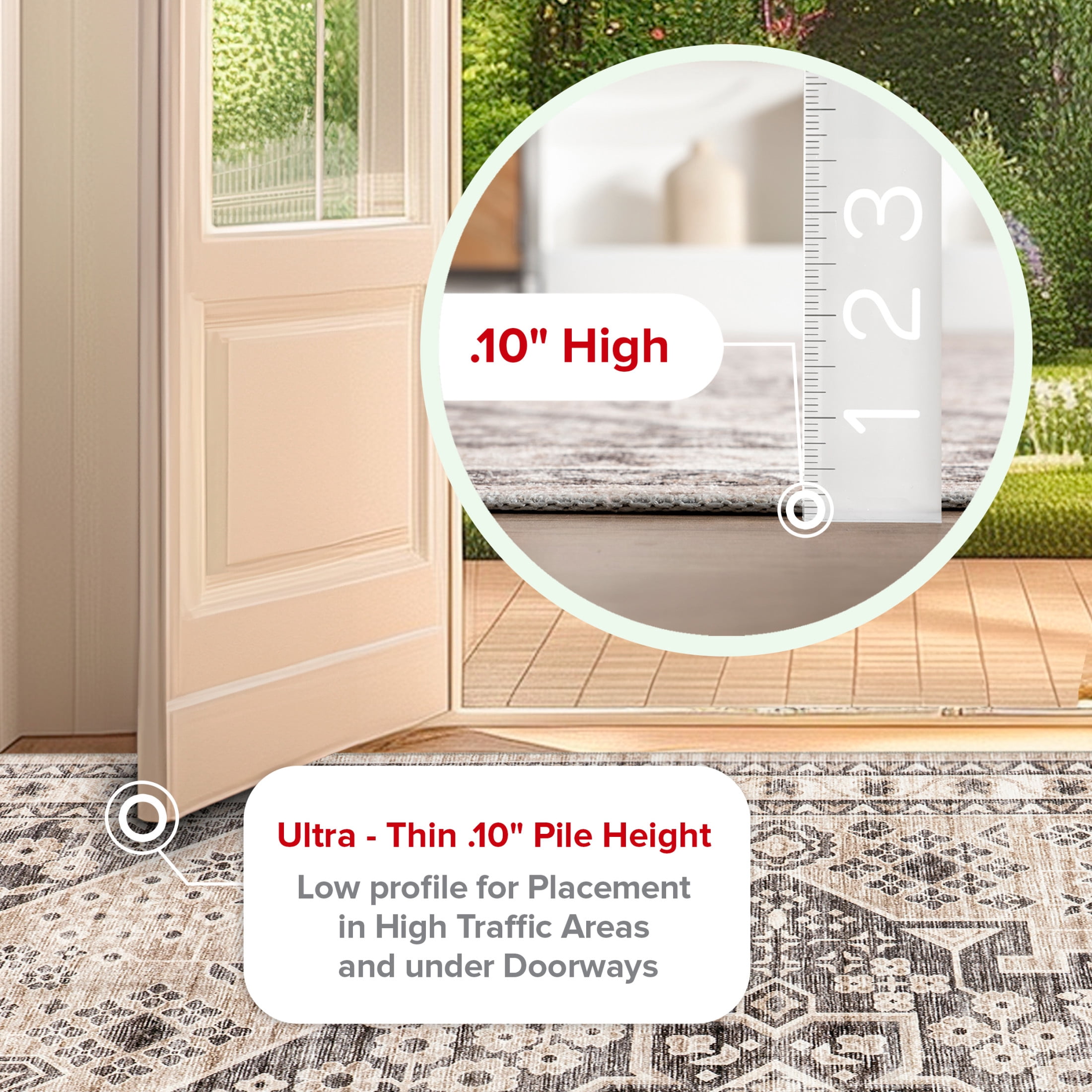 nuLOOM Eira Medallion SplashGuard Machine Washable Area Rug, 2' 6" x 8', Runner, Eira Taupe