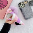 thumbnail image 2 of Allytech iPhone 15 Pro Max Case 6.7-inch, Cute Girly Soft Warm Faux Fur with Heart Ball Protective Shockproof Case for Girls Women Cover for Apple iPhone 15 Pro Max - Purple, 2 of 4