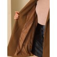 thumbnail image 5 of Allegra K Women's Notched Lapel Wrap Belted Pockets Long Winter Trenchcoat, 5 of 6