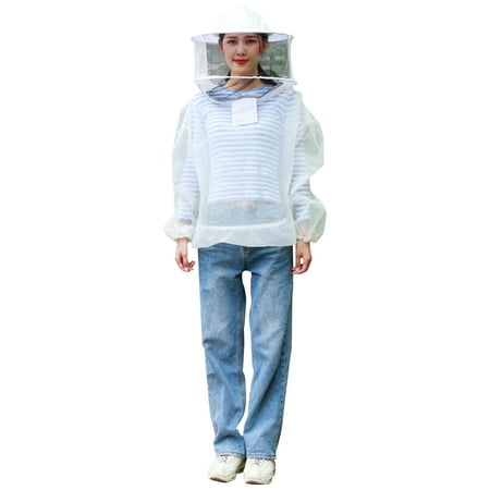 

BESTHUA Beekeeping Suit Outfit with Detachable Veil Hood for Bee Keepers White