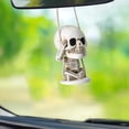 thumbnail image 1 of Lindos accesorios decorativos para espejo de coche con forma de calavera de azúcar, adorno colgante de calavera mecedora aterradora, 1 of 4