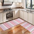 thumbnail image 3 of Kitchen Rugs Sets Of 2,Pink and Green Striped Pattern Anti Fatigue Kitchen Mat Rugs Non Slip Washable,Decorative Kitchen Floor Mats for Kitchen,Sink,Laundry,17"X47", 3 of 5