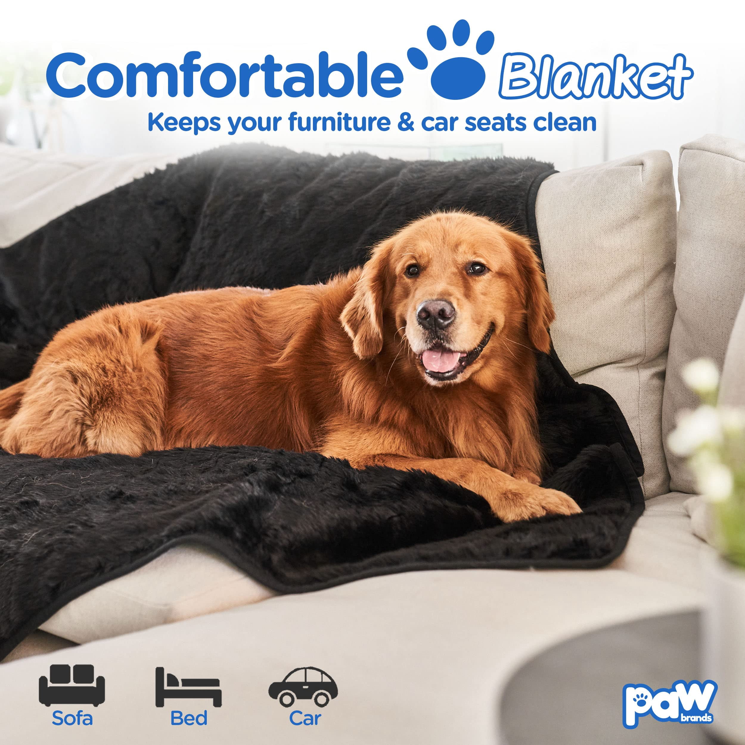 Paw Brands Dog Blanket Waterproof Cool Comfort Throw Blanket for Pets 60 x 50 inch