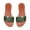 Green, variant on Women's Platform Slide Sandals Thick Sole Open Toe Slip-On Beach Shoes Casual Comfortable Flats Summer Footwear Lightweight Cushioned Sandals for Outdoor Walking & Vacation