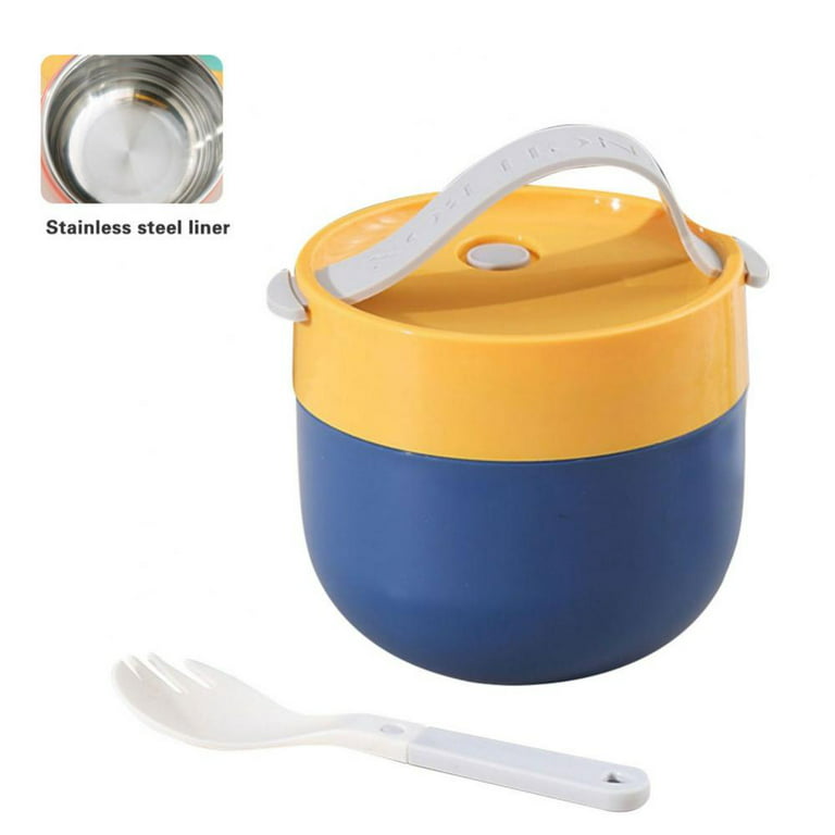 1pc Small 304 Stainless Steel Insulated Food Container For Soup & Rice