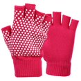 thumbnail image 1 of Guantes antideslizantes para yoga con medio dedo, transpirables, para ejercicio físico, deportes (rojo rosa), 1 of 8