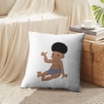 thumbnail image 4 of LALILO Throw Pillow Covers Happy Afro American Children Beach Cushion Cover 18" x 18", 2 Pack, 4 of 6
