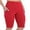 Bright Red, variant on Women's Knee Length High Waisted Bike Shorts With Side Pockets Workout Athletic Running Shorts