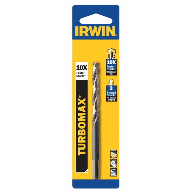 Broca Irwin Turbomax de 7/32 pulgadas Acero de alta velocidad de 9,5 cm de largo