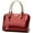 B / Red, variant on Women's Glossy Top Handle Satchel Bag PU Patent Leather Trendy Boston Bag Simple Shoulder Crossbody Work Handbag Purse
