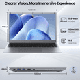 thumbnail image 6 of RNRUO 17.3" Laptop Computer, 12GB LPDDR5 256GB SSD, Intel Ultra 5 115U, 12Cores 14Threads, Backlit Full-Size KB, WiFi6 BT5.2, Windows 11 Laptop with Office 2024 for Business, Students & Home Office, 6 of 7