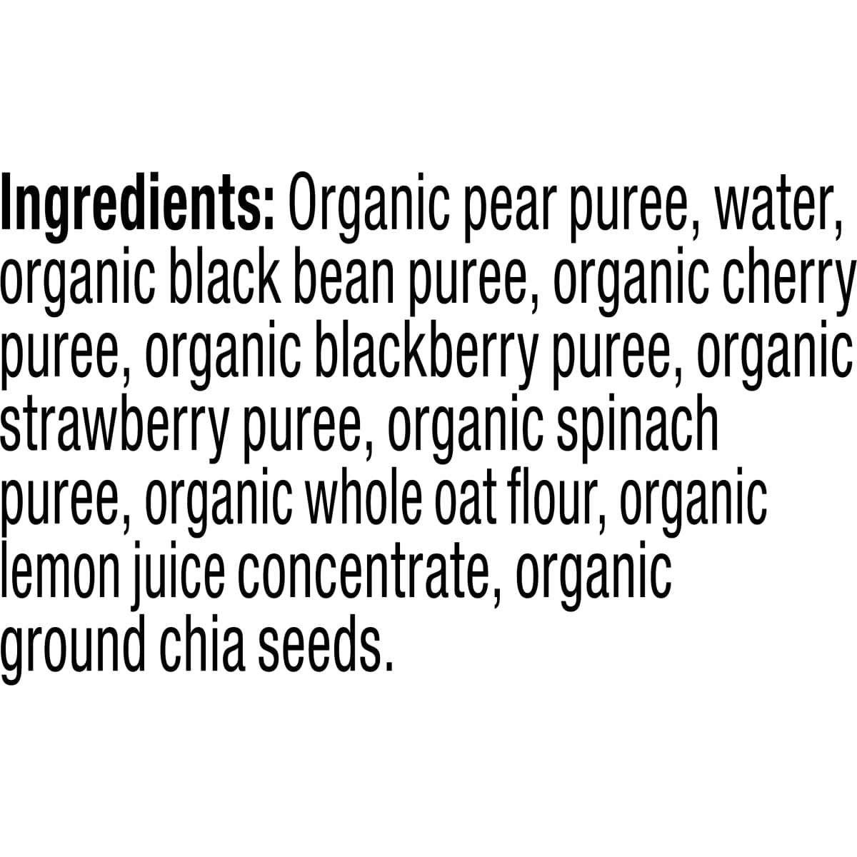 Plum Organics Mighty 4 Organic Toddler Food, Pear, Cherry, Blackberry, Strawberry, Black Bean, Spinach, and Oat, 4 oz Pouch - Case of 12