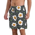 thumbnail image 2 of Naloa Cute Poached Eggs Men's Beach Shorts, Surfing shorts, Swim trunks, Quick Dry Swim Trunks for Surfing Beach Fun - Large, 2 of 9