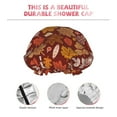 thumbnail image 3 of Kdxio Autumn Warm Tone Maple Leaf Print Shower Cap for Women,Elastic and Reusable,Double Waterproof Layers Bathing Hat, 3 of 6