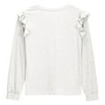 thumbnail image 6 of lnmuld Sweatshirts for Teen Girls Stylish Long Sleeve Blouse Top with Delicate Lace Trim for Girls Fall and Winter Fashion Tunic Shirt Big Kids Tweens Size:5-6 Years, 6 of 7
