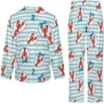 thumbnail image 6 of Top-kevin Women's Pajama Sets Sea Lobster Cartoon Long Sleeve Lounge Sets Pjs Sleepwear with Pockets, 6 of 12