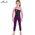 thumbnail image 4 of Naiovety Traje de neopreno para niños de 2,5 MM, conjunto de esnórquel de una pieza, traje de baño elástico, ropa de nailon antimedusas, traje de Deportes acuáticos rosa negro XL Naiovety OD003305-04, 4 of 6