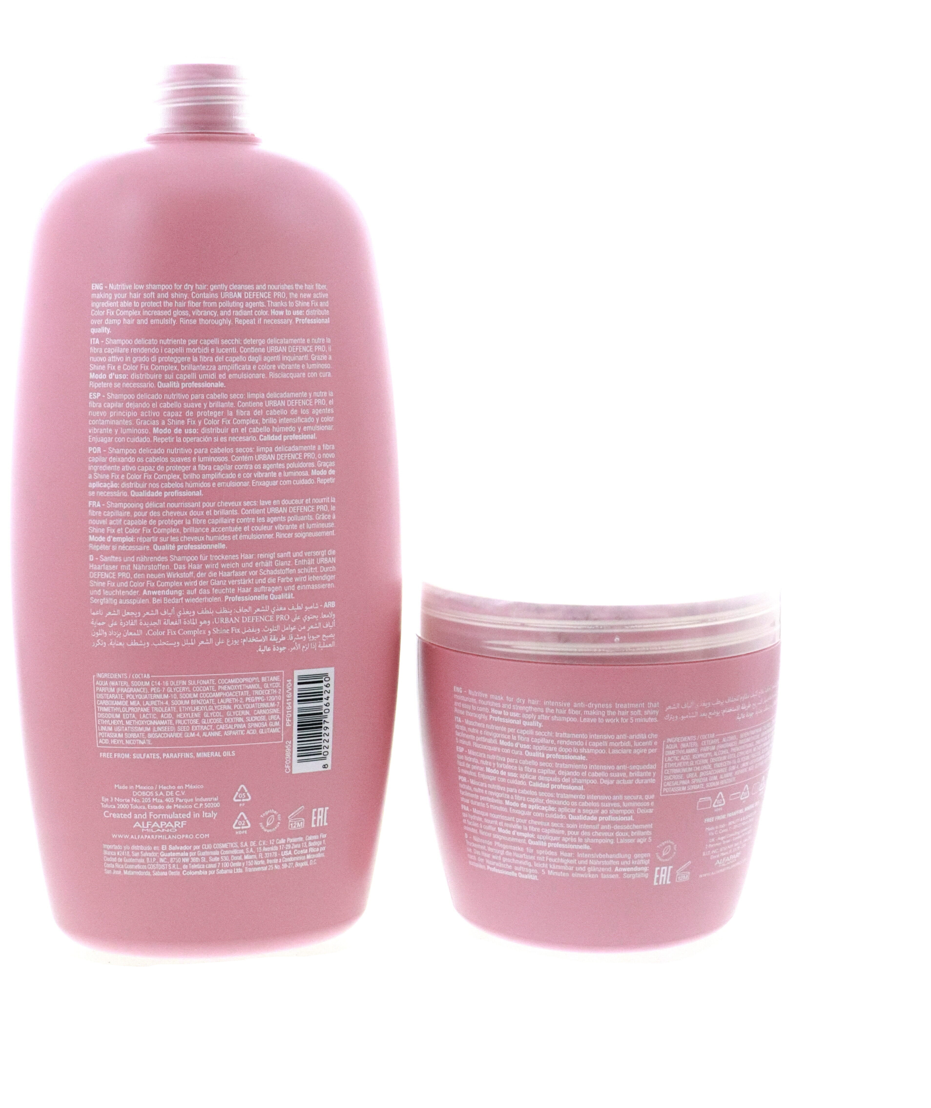 Alfaparf Semi Di Lino Moisture Nutritive Shampoo 33.8oz & Mask 16.9oz