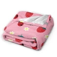 thumbnail image 2 of Kll Fleece Blanket Plush Throw Blanket Strawberry And Ladybugs,Soft Fuzzy Cozy Flannel Blanket For Couch Sofa Bed.(40"X30"), 2 of 9