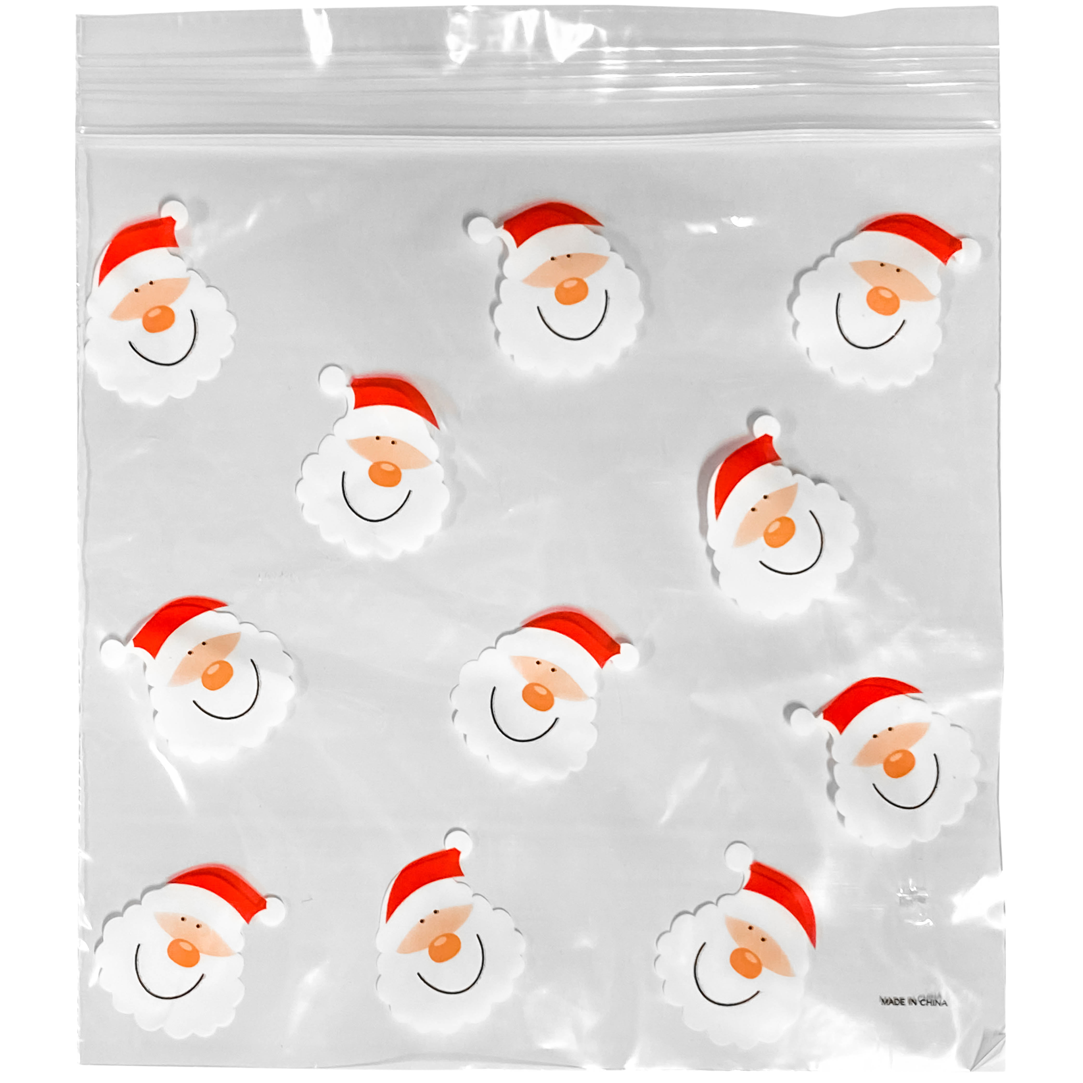 Set of 180 Christmas Holiday Treat Bags with Zip Lock, 3 Assorted Styles  (180 Bags) 