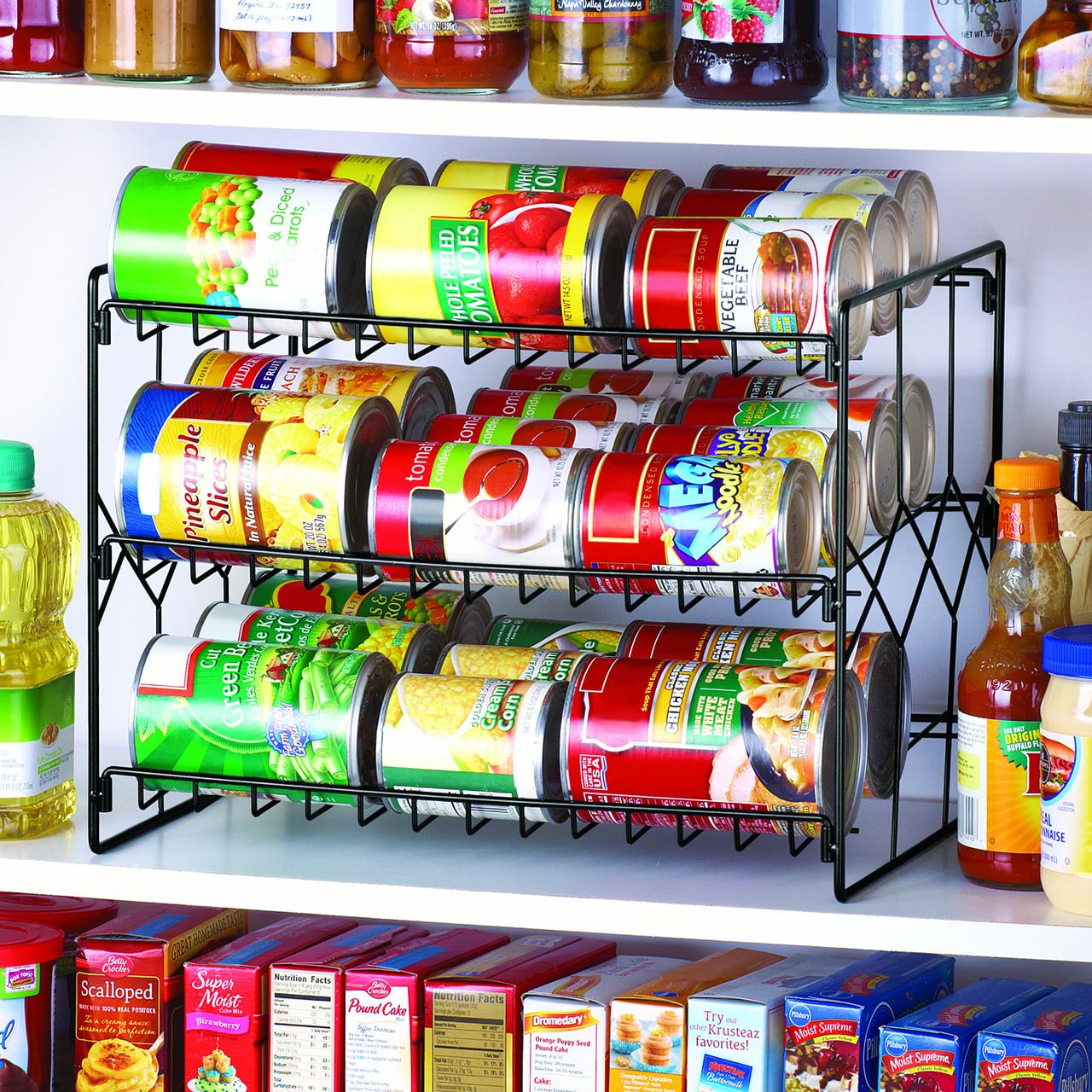 Can Storage Organizer Rack, 3Tier Storage and Space Saving Pantry or