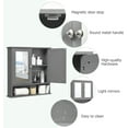 thumbnail image 6 of GLACER Bathroom Medicine Cabinet, Hanging Storage Cabinet with Double Mirror Doors, Perfect for Bathroom, Living Room, Corridor, Cloakroom, 22 x 5 x 23 inches (Grey), 6 of 8