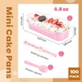 thumbnail image 3 of 100 Pack Mini with Lids Rectangle Individual Cake Pans Aluminum Foil Pans for Large Gatherings Picnics Vacations Parties(Pink, 6.8 OZ), 3 of 4
