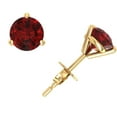 thumbnail image 1 of Genuine 1.0Ct Round Ruby Martini Stud Earrings 14k Yellow Gold Prong Push Back AAA Quality, 1 of 1