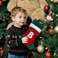 thumbnail image 5 of 18 Pouces Monogramme Bas de Noël avec Lettres Grands Bas de Noël Doux Velours Rouge avec Manchette en Peluche Douce pour Arbre de Noël Cheminée de Vacances, 5 of 5