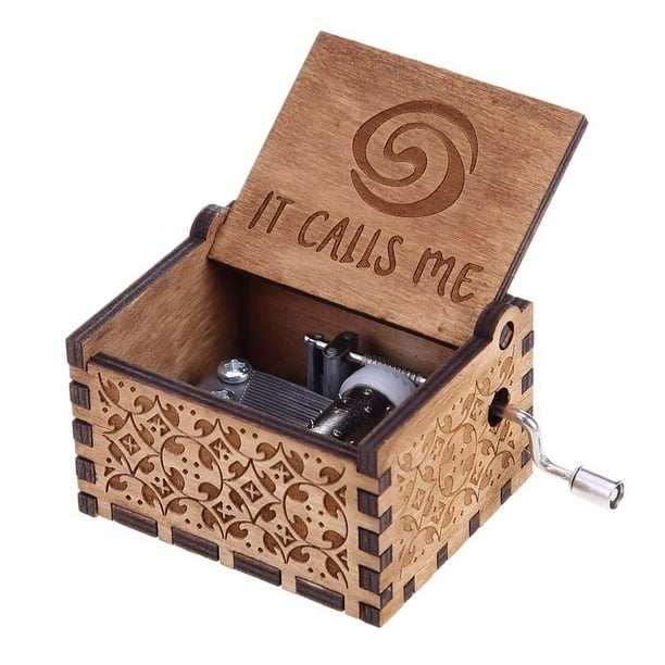 Caja Música Con Manivela Tallada Antigua Nuevo Cumpleaños (Océano)