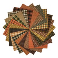 40 Autumn Spice Homespun 5 inch Quilt Squares by JCS