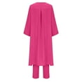 thumbnail image 6 of Ladies 2 Piece Pants Outfits Fall 2 Piece Outfits for Women 2025 Women'S Spring/Summer Round Neck Casual Solid Color Cotton/Linen Long Sleeve Pants Suit, 6 of 7