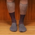 thumbnail image 3 of BambooMN Women's Rayon from Bamboo Fiber Classic Casual Crew Vintage 3 Color Stripe Socks - 2 Pair Value Pack, 3 of 5