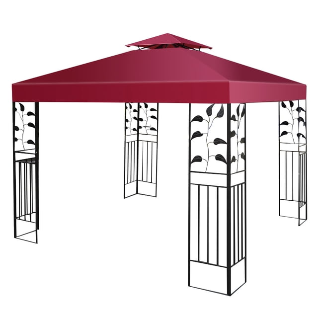 Costway Toit de Gazebo 9,8 Pi x 9,8 Pi, Auvent de Terrasse de Rechange à 2 Niveaux, 3 Couleurs