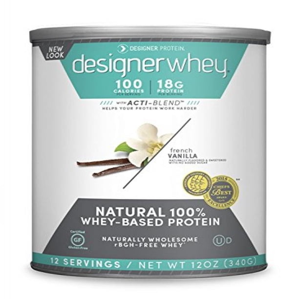 Designer Whey Premium Natural 100 Whey Protein, French Vanilla, 12