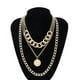 thumbnail image 1 of Collar para mujer, joyería para mujer, collar de oro grueso con candado, colgante de medallón, cadena de monedas, collar de moda en capas, 1 of 5