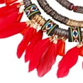 thumbnail image 6 of Feather Pendant Multi Layers Tribal Bib Necklace Statement Earring Jewelry Set, 6 of 9