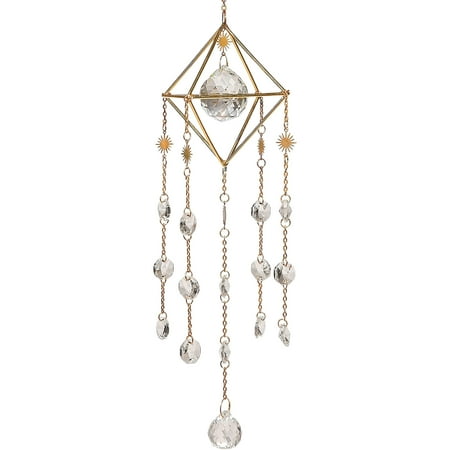 

Wanwan Shiny Prism Pendant Hanging Faux Crystal Eye-Catching Clear Sun Shine Catcher for Balcony