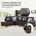 thumbnail image 4 of PonLiving Sectional Sofa Set for Living Room Furniture Set，Faux Leather L-Shape Sectional Sofa, 4 of 12