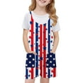 thumbnail image 2 of ZACPNCV Independence Day Clothes Girls Sleeveless Jumpsuits Spaghetti Strap Romper Shorts with Pockets Casual Stretchy Short Overalls for Kids Multicolor 11-12 Years, 2 of 8